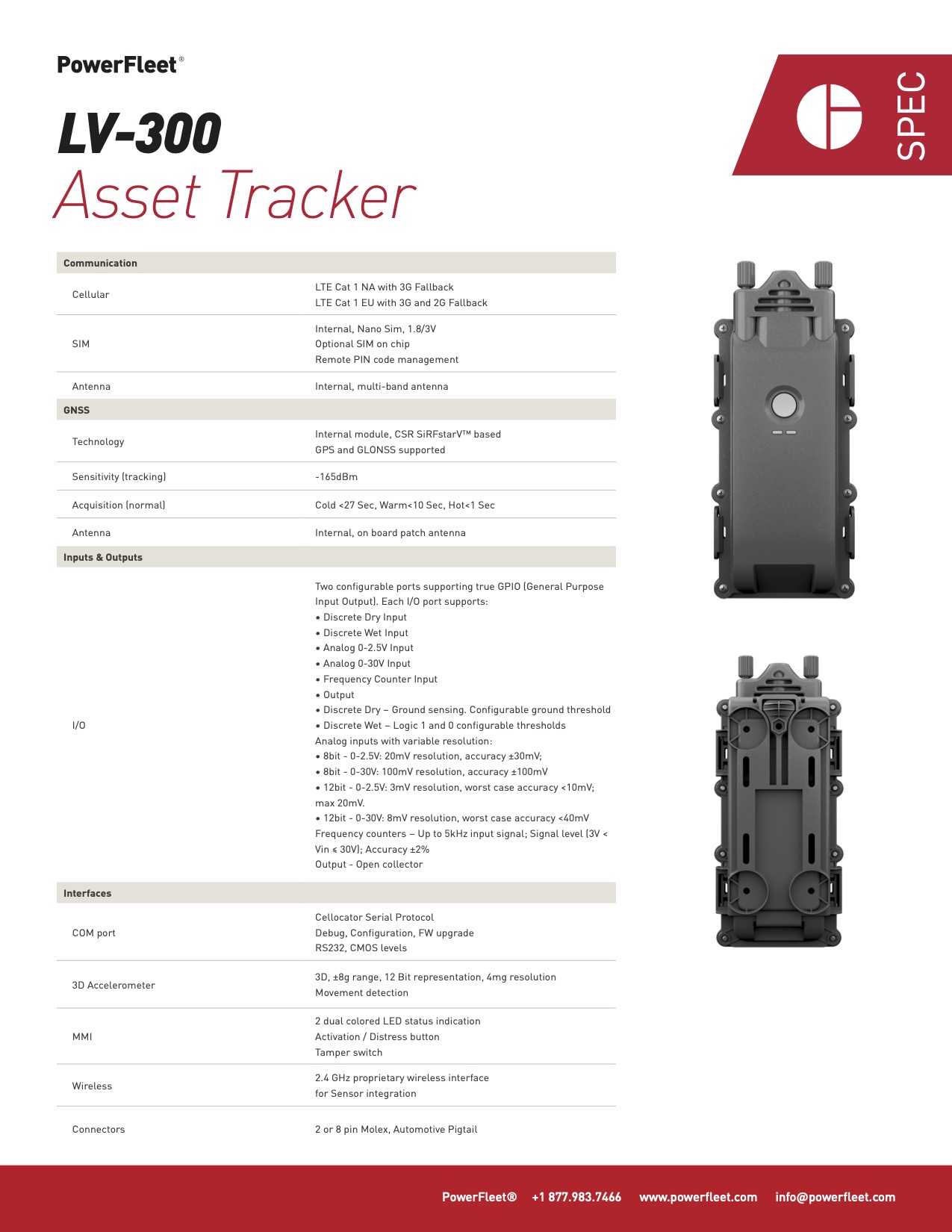 LV-300 spec sheet